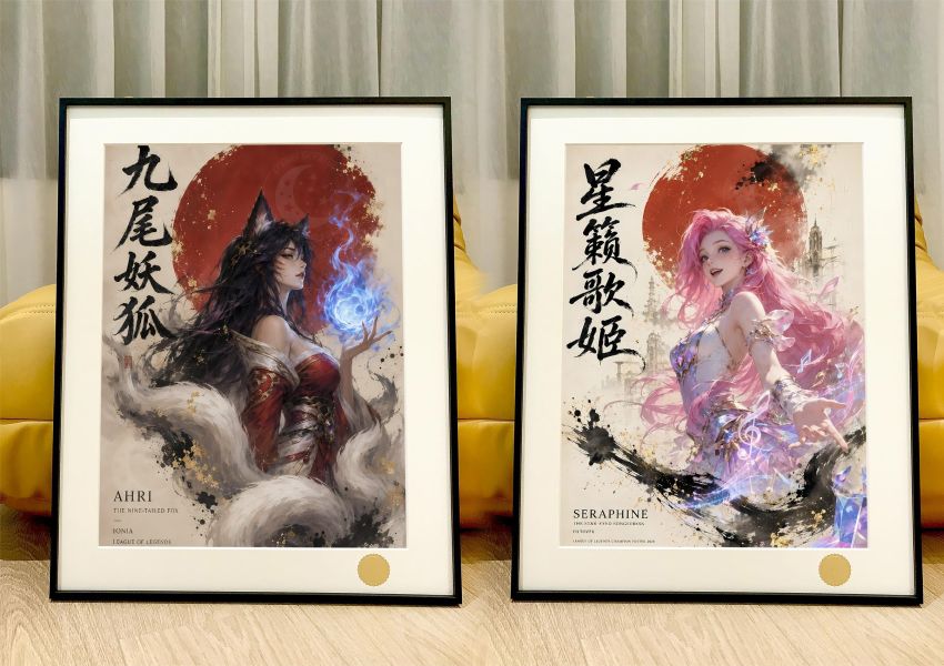 【海外代購】星空 《九尾妖狐》阿狸英雄聯盟LOL裝飾畫 