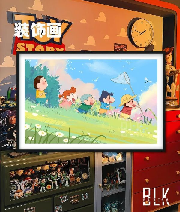【海外代購】巴洛克 《夏日春日部》蠟筆小新裝飾畫冰箱貼 