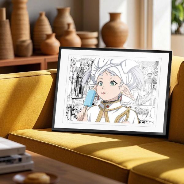 【海外代購】千鳥社 《芙莉蓮吃冰棒》 葬送的芙莉蓮Frieren吃冰棒精靈魔法使午睡毯地毯裝飾畫 