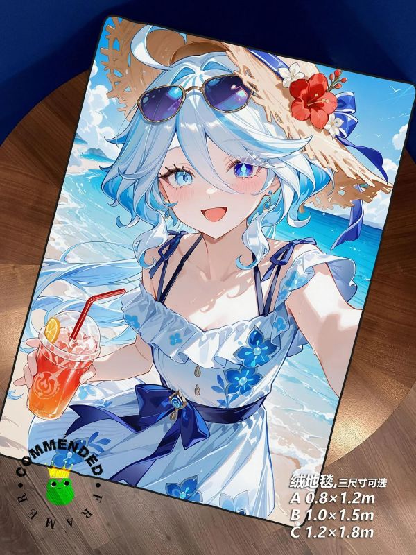【海外代購】皇呱 《夏日海邊芙芙》原神裝飾畫 午睡毯  地毯 