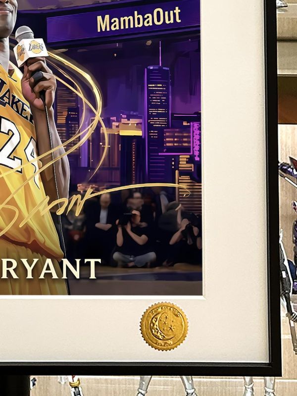 【海外代購】星空 《Mamba Out》kobe科比布萊恩黑曼巴NBA洛杉磯湖人隊動畫二次元裝飾畫 