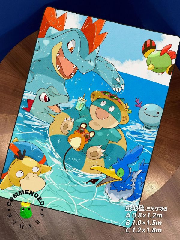 【海外代購】皇呱 《海浪與精靈們》寶可夢裝飾畫 午睡毯 地毯 