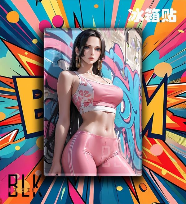 【海外代購】巴洛克 《瑜珈女帝》海賊王onepiece波雅漢庫克路飛七武海動漫裝飾畫冰箱貼 