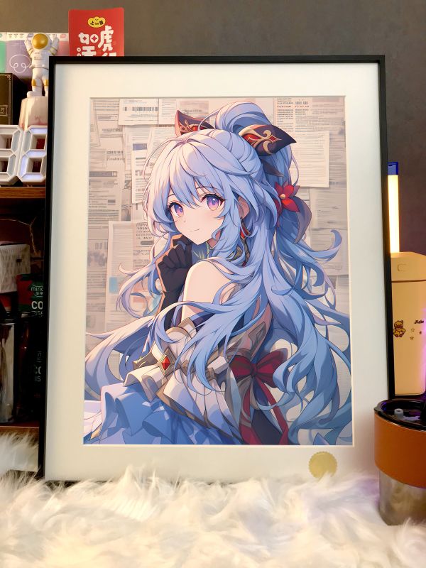 【海外代購】星空 甘雨 原神王小美半仙之人循循守月苦雪裝飾畫 