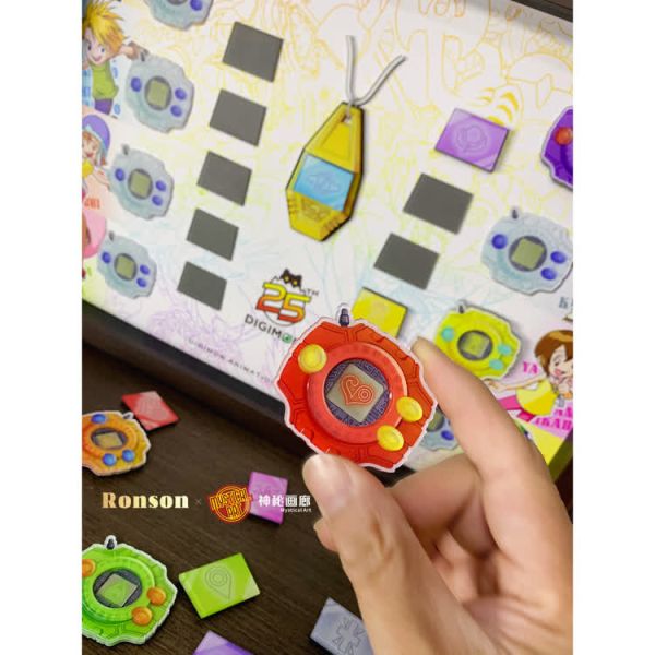 【海外代購】神秘畫廊 Ronson 壓克力疊層立體畫 數碼寶貝·25週年神聖計劃之徽章暴龍機大集結 