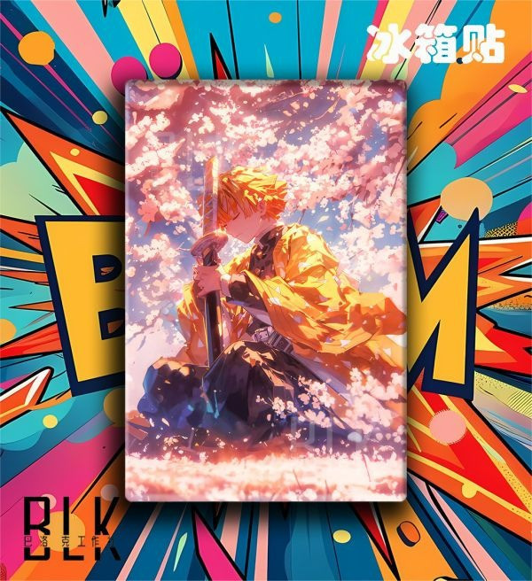 【海外代購】巴洛克 《我妻善逸》獪嶽鬼滅之刃無限城篇裝飾畫冰箱貼 