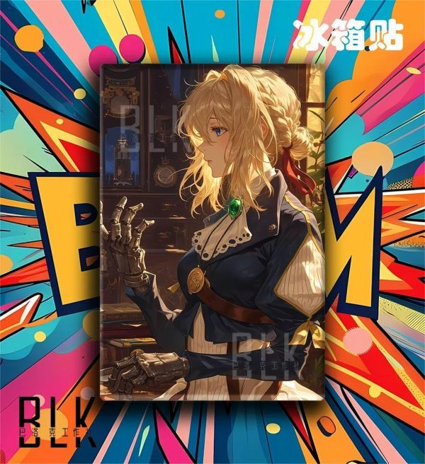 【海外代購】巴洛克 《側顏薇爾莉特》紫羅蘭永恆花園裝飾畫冰箱貼 