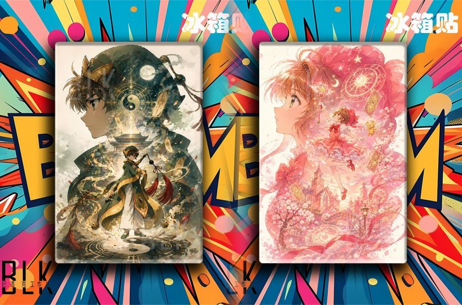 【海外代購】巴洛克 《小狼剪影》百變小櫻木之本櫻魔卡少女櫻知世庫洛牌動漫裝飾畫冰箱貼 