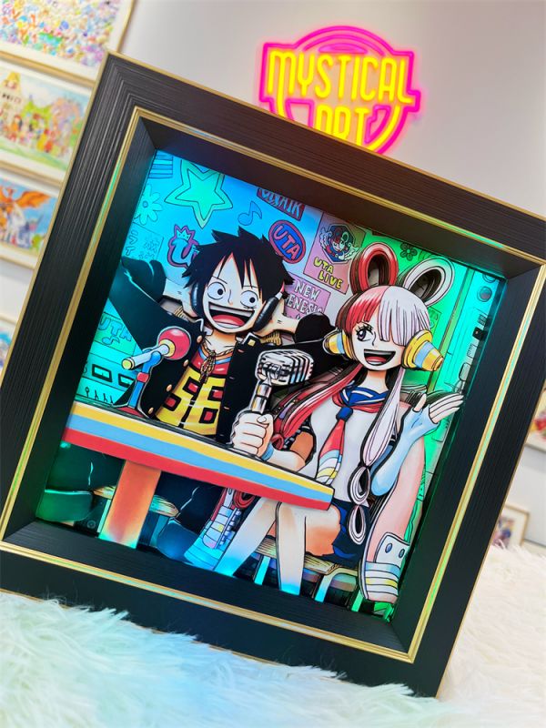 【海外代購】【25*25CM】神秘畫廊 紅發歌姬路飛烏塔 桌擺3D紙藝立體畫01 