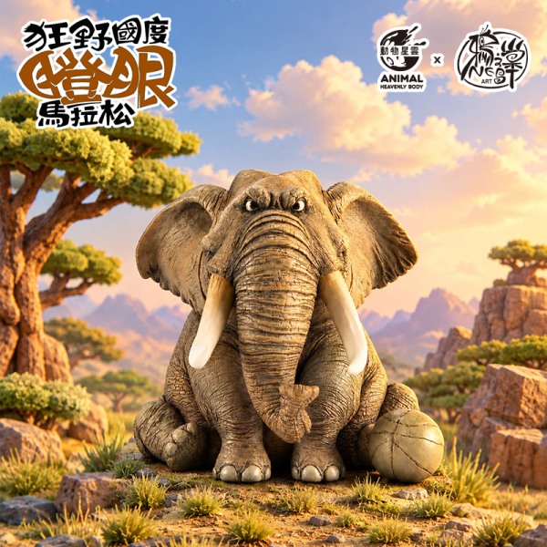 【海外代購】動物星雲 鴉之巢 狂野國度瞪眼馬拉松 第四彈非洲象 