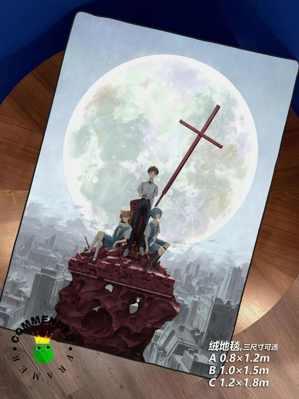 【海外代購】皇呱 《月照終局》明日香凌波麗碇真嗣裝飾畫 午睡毯 地毯 