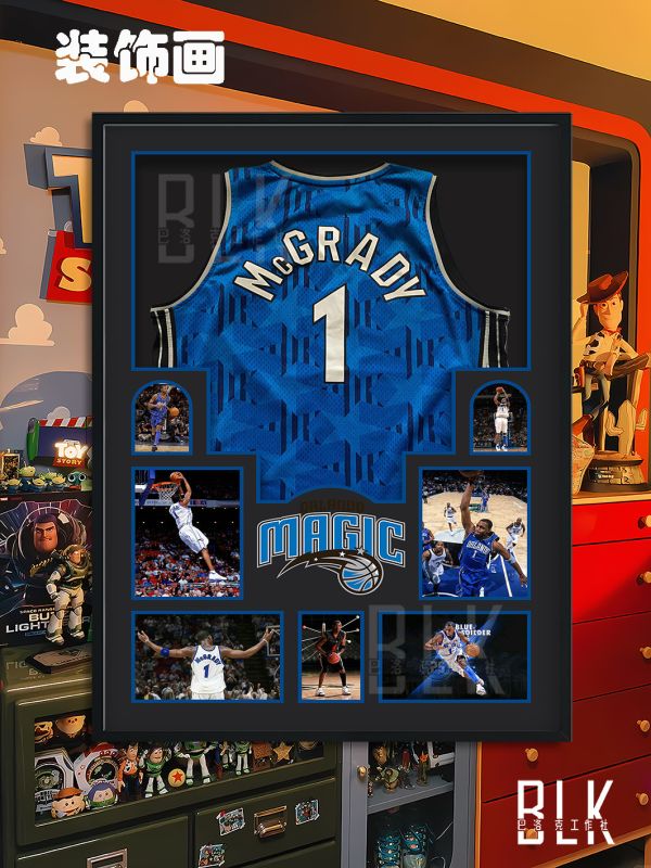 【海外代購】巴洛克 《麥迪球衣版畫》NBA系列奧蘭多魔術隊T-Mac火箭隊大睡眠藝術裝飾畫 