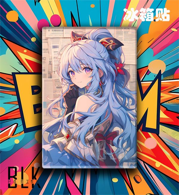 【海外代購】巴洛克 《甘雨》甘雨Ganyu王小美循守月苦雪遊戲動畫裝飾畫冰箱貼 