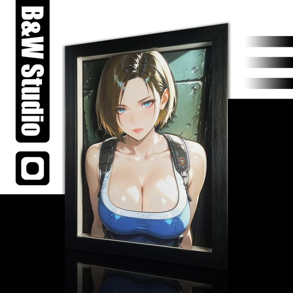 【海外代購】黑白畫映 B&W Jill Valentine吉爾瓦倫蒂安 立體裝飾畫 