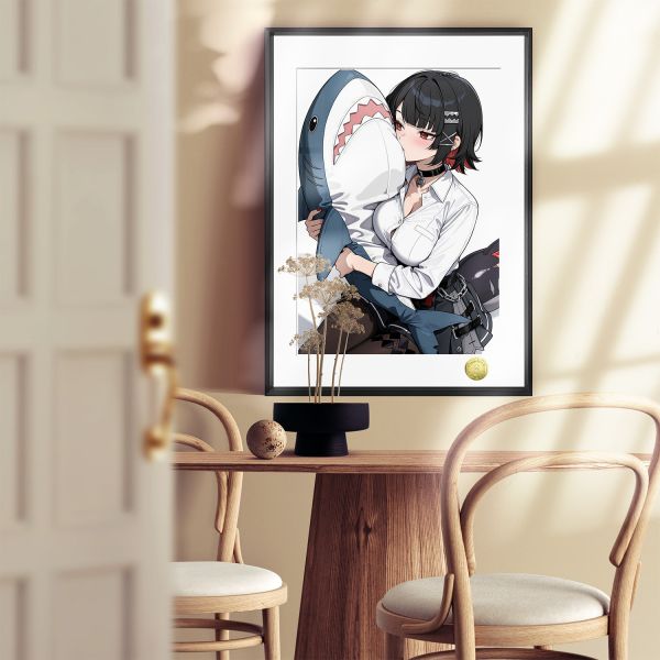 【海外代購】皇呱 《可愛萌妹艾蓮·喬》 絕區零鯊魚女僕可愛萌妹艾蓮·喬週邊裝飾畫 午睡毯 地毯 