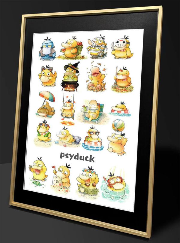 【海外代購】千鳥社 可達鴨會長 Psyduck裝飾畫01 