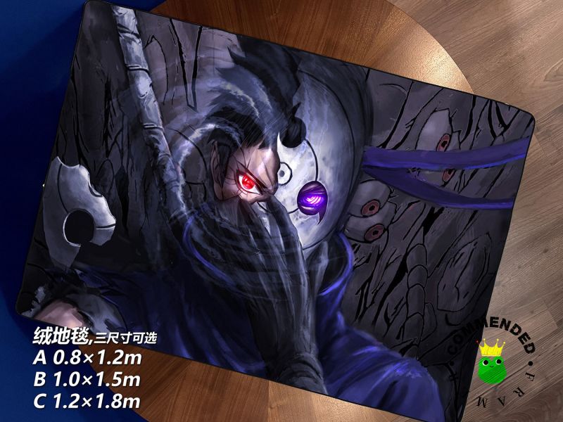 【海外代購】皇呱 《輪迴寫輪眼帶土》 火影忍者第四次忍界大戰時期左輪回眼，右寫輪眼帶土週邊裝飾畫 午睡毯 地毯 