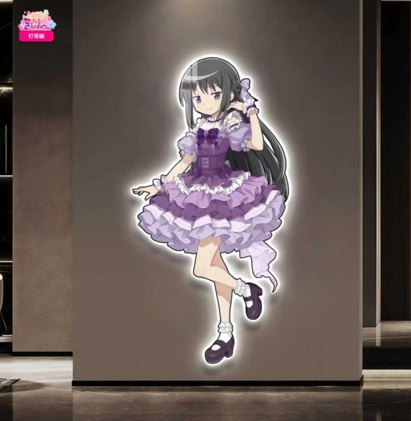 【海外代購】阿喵畫社 魔法少女小圓 曉美焰 1比1復刻臥室玄關超長燈帶畫 