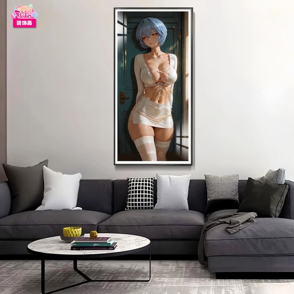 【海外代購】阿喵畫社 迎辰 白絲綾波麗 豎版新品8k主題高清裝飾畫 