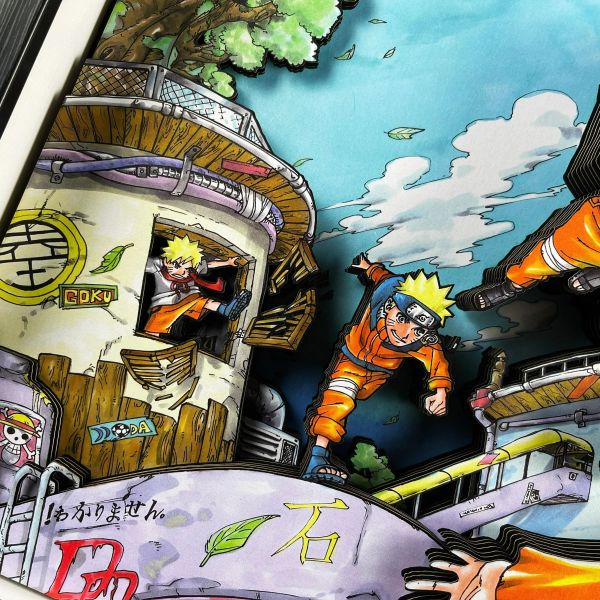 【海外代購】黑白畫映 B&W Naruto Way to Master 鳴人大師之路 立體裝飾畫 