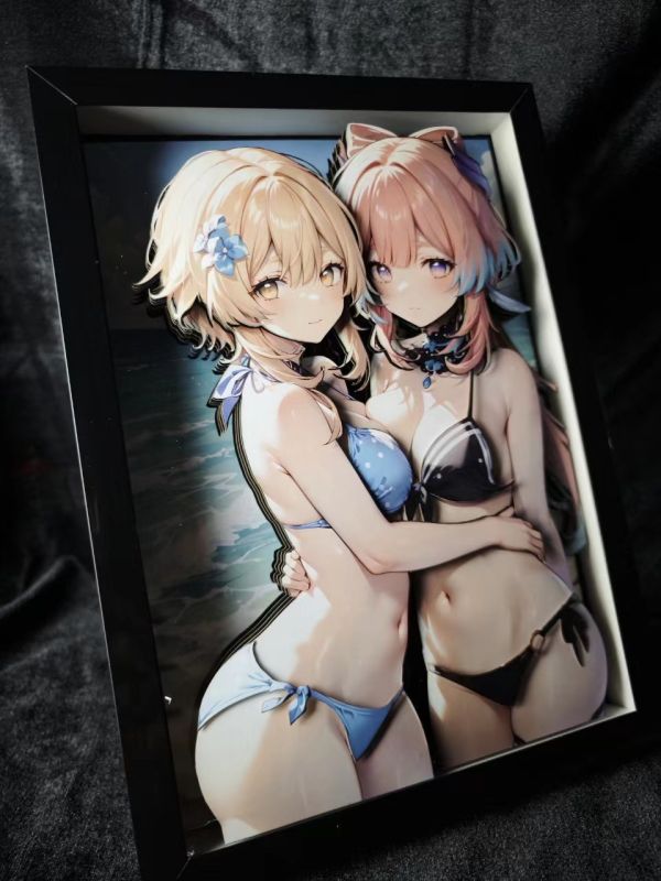 【海外代購】泥棒貓 極簡立體裝飾畫 D9-001 螢&珊瑚宮心海 