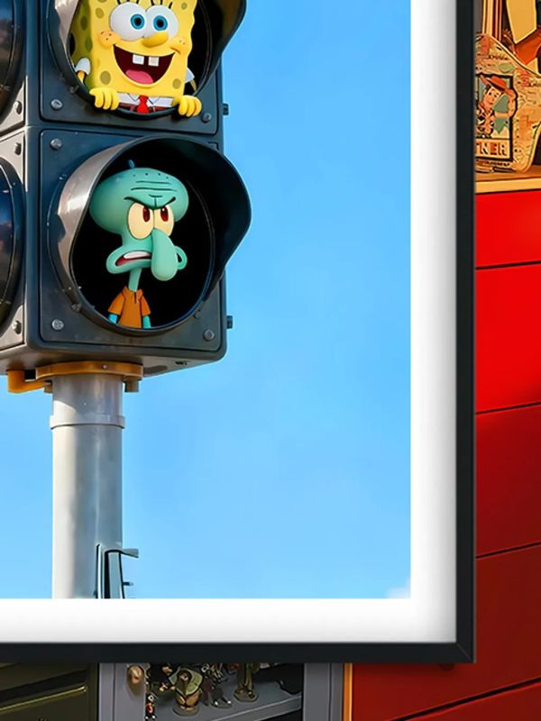 【海外代購】巴洛克《《比奇堡紅綠燈》海綿寶寶派大星裝飾畫冰箱貼 
