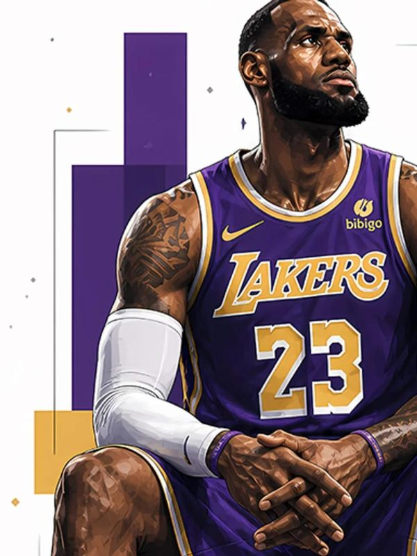 【海外代購】巴洛克 《坐姿詹姆斯》NBA洛杉磯湖人隊裝飾畫冰箱貼 