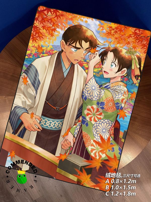 【海外代購】皇呱 《秋楓見意》 名偵探柯南平次和葉cp同人周邊裝飾畫 午睡毯  地毯 