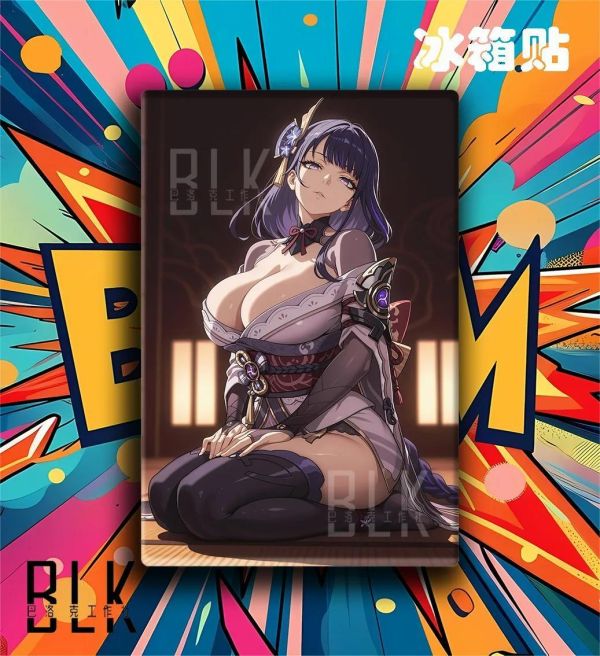 【海外代購】巴洛克 《跪姿雷電》原神裝飾畫冰箱貼 