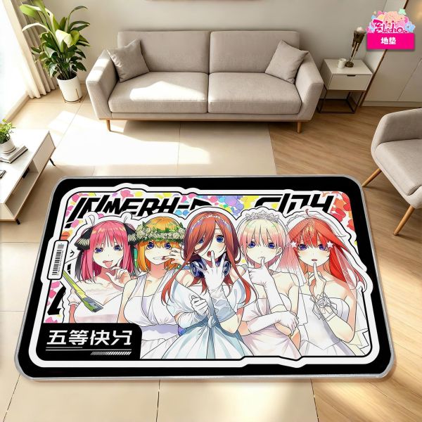 【海外代購】阿喵畫社 花嫁 五等分新娘異形地墊 新品臥室客廳防滑地墊 