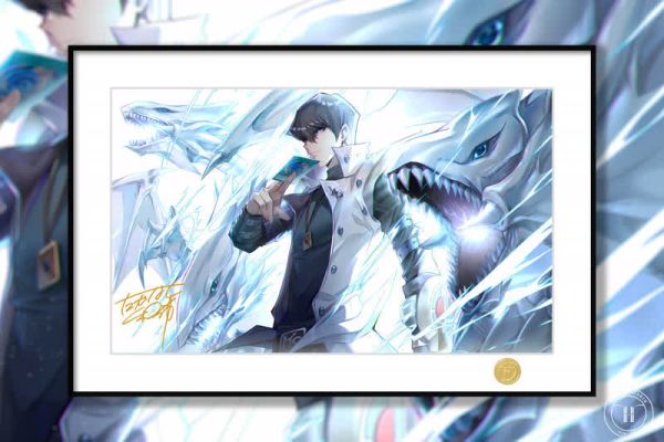 【海外代購】H2 海馬瀨人 遊戲王 青眼白龍 高橋與希 裝飾畫 