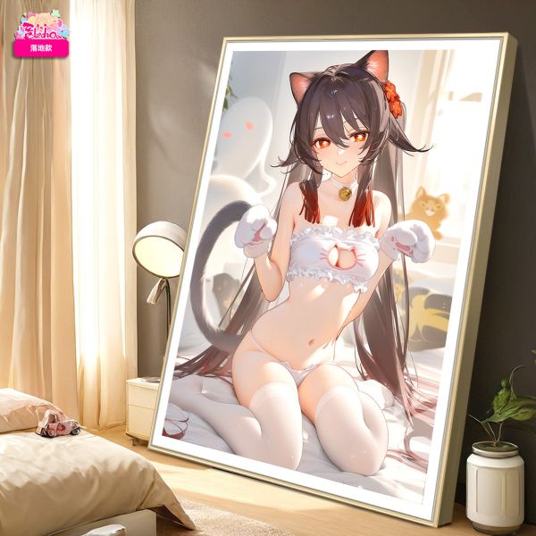 【海外代購】阿喵畫社 小貓娘 胡桃 8k超大高清裝飾畫 滑鼠墊 午睡毛毯 