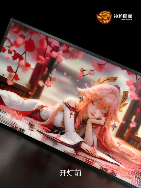 【海外代購】神秘畫廊 Desktop Art系列第七彈-黑科技光導八重神子裝飾畫 