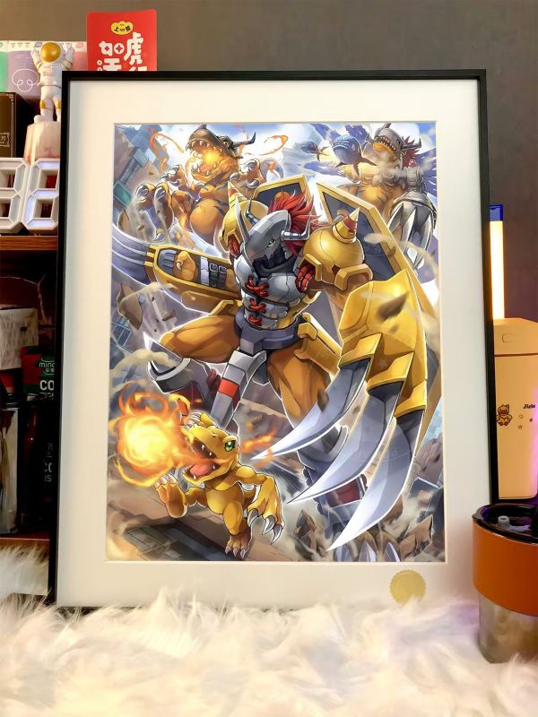 【海外代購】星空 《暴龍獸進化組》戰鬥暴龍獸數碼寶貝亞古獸太一Digimon動漫裝飾畫 