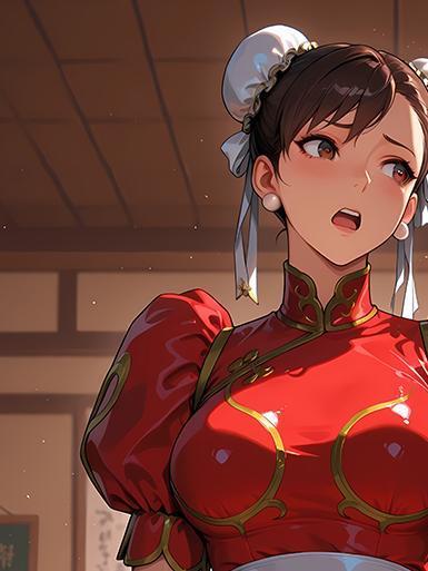 【海外代購】巴洛克 《紅衣春麗》街頭霸王不知火舞嘉米遊戲卡普空動漫裝飾畫冰箱貼 
