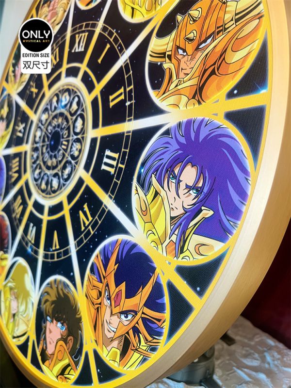 【海外代購】【50/60CM】神秘畫廊 黃金十二宮聖鬥士 特製圓形裝飾畫01 