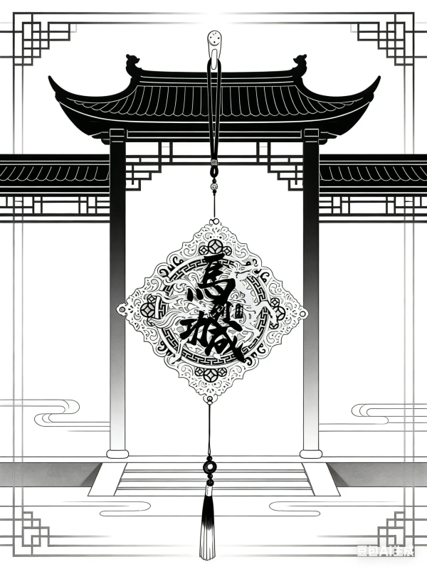 【海外代購】阿喵工坊 墨染馬到成功福字掛件 