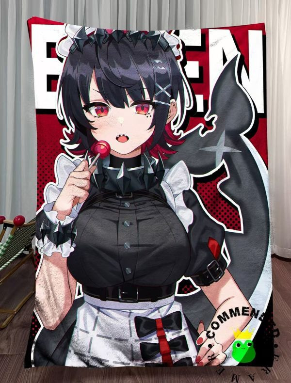 【海外代購】皇呱 《鯊魚女僕》絕區零愛吃棒棒糖的鯊魚妹艾蓮·喬裝飾畫 午睡毯 地毯 
