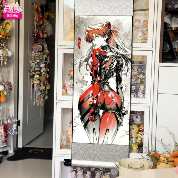 【海外代購】阿喵畫社 墨染 明日香 國風捲軸錦緞高清精裱畫 