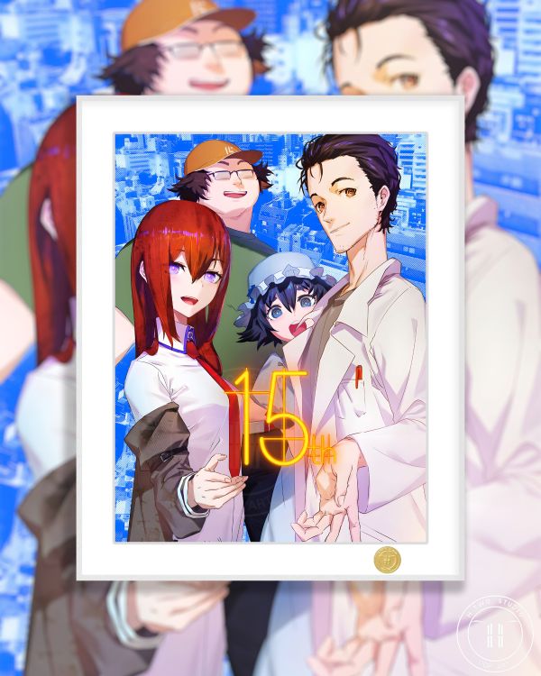 【海外代購】H2 《命運石之門15週年》牧瀨紅莉棲助手岡部倫太郎動漫裝飾畫 