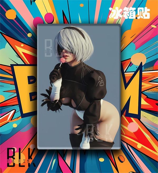 【海外代購】巴洛克 《棒棒糖2B》尤尼哈尼爾機械紀元夜刃二號B型遊戲裝飾畫冰箱貼 