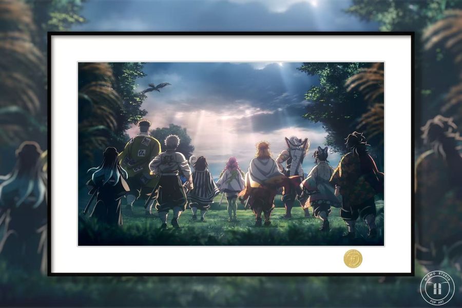 【海外代購】H2 《背影九柱》鬼滅之刃富岡義勇蝴蝶忍煉獄杏壽郎動漫二次元裝飾畫 