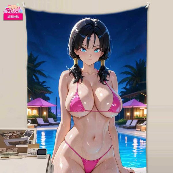 【海外代購】阿喵畫社 七龍珠 泳裝比迪麗 8k主題高畫質裝飾畫 等身枕 牆面掛毯 護腕滑鼠墊  冰箱貼 