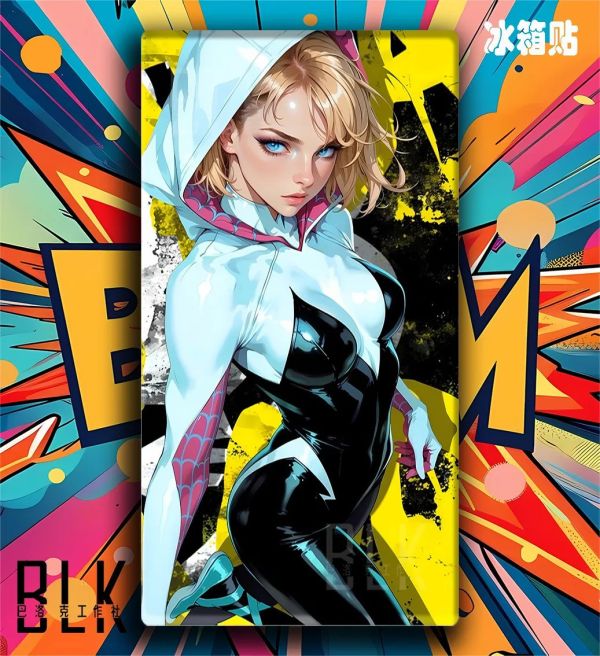 【海外代購】巴洛克《蜘蛛俠格溫》漫威復仇者聯盟動漫裝飾畫冰箱貼 