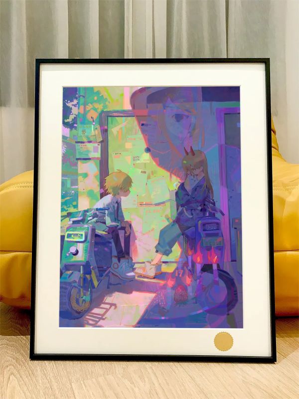 【海外代購】星空 《小電次小帕瓦》電鋸人power瑪奇瑪早川秋裝飾畫 