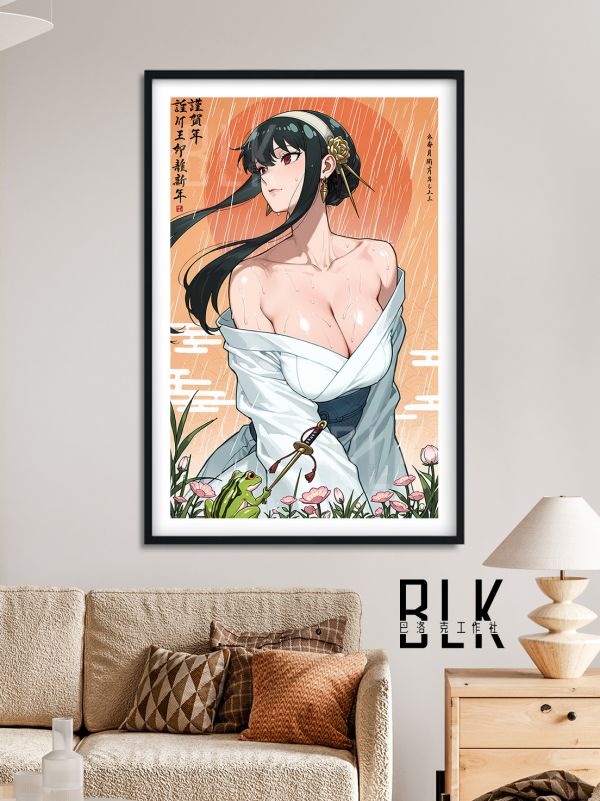 【海外代購】巴洛克 《雨中約爾》Yor間諜過家家SPY×FAMILY阿尼亞黃昏動漫裝飾畫 