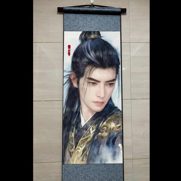 【海外代購】阿喵畫社 韓立經典頭像海報 國風捲軸錦緞高清精裱畫 