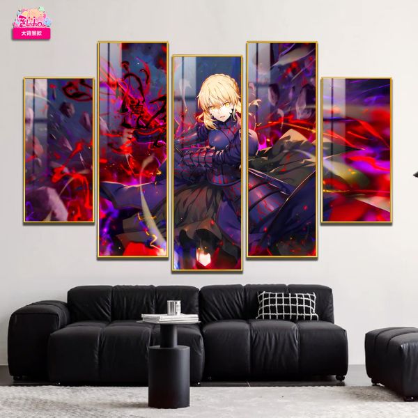 【海外代購】阿喵畫社 黑化saber 超大背景異形套組裝飾畫 