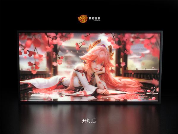 【海外代購】神秘畫廊 Desktop Art系列第七彈-黑科技光導八重神子裝飾畫 