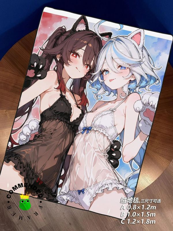 【海外代購】皇呱 《胡桃芙寧娜貓耳睡衣》原神裝飾畫 午睡毯  地毯 